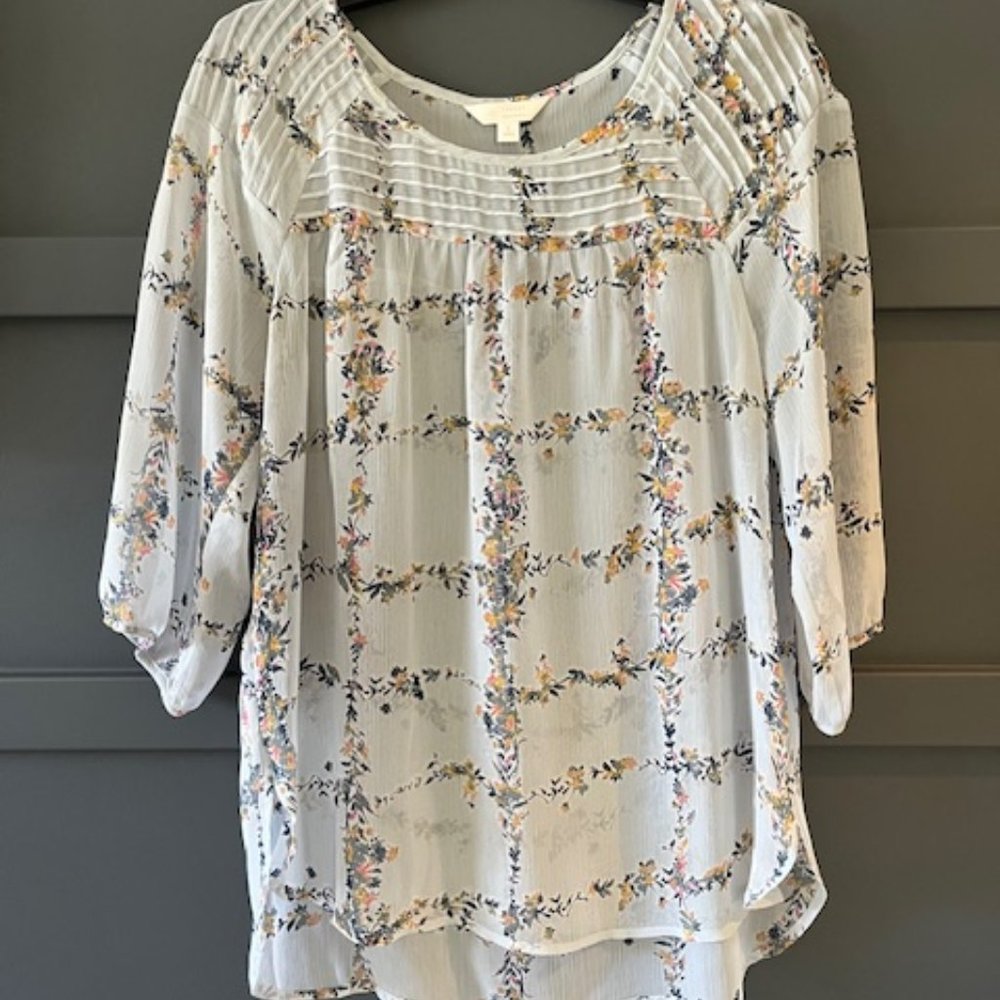 LC Lauren Conrad - Sheer Floral Blouse